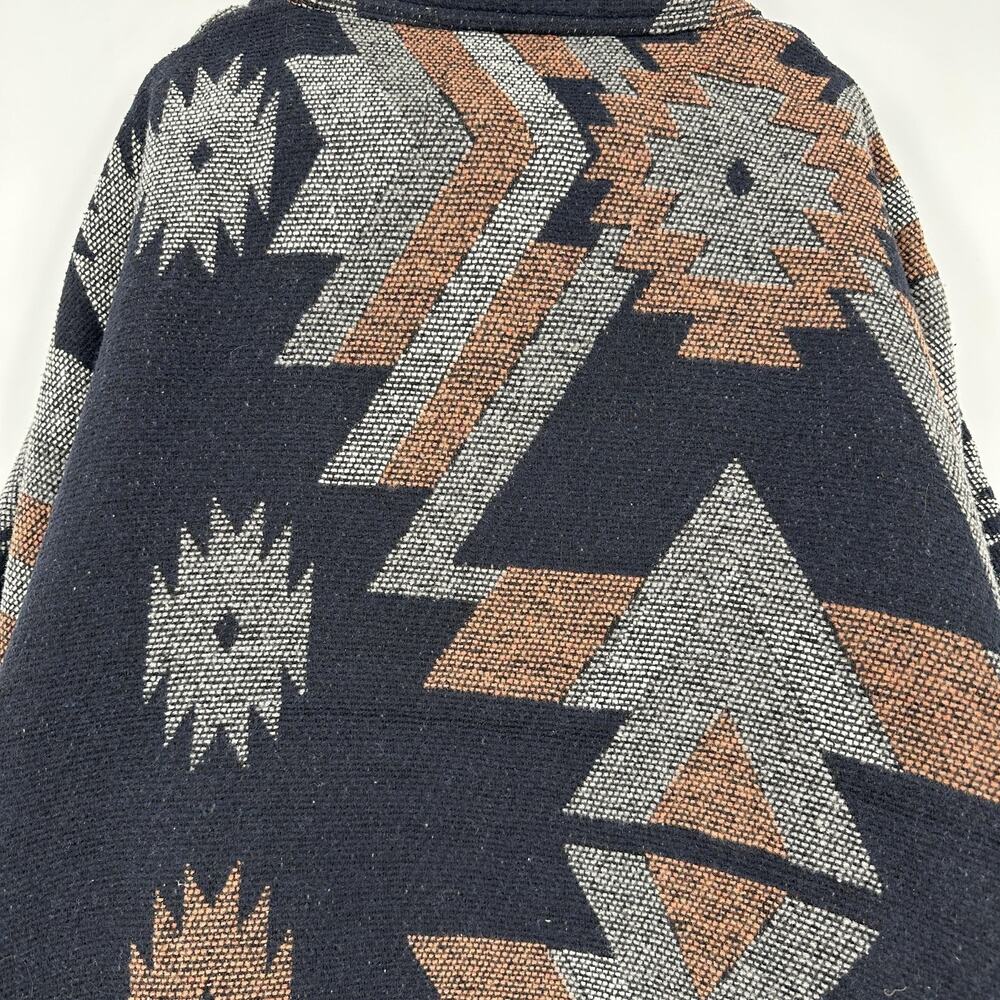 Thread & Supply Poncho Womens XS/S Button Front Aztec Western Cape Shawl Ruana - Picture 11 of 11
